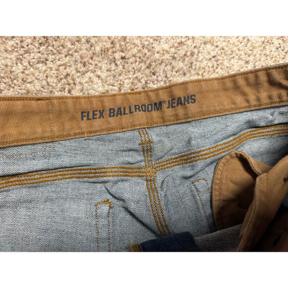 Duluth Flex Ballroom Men's Blue Jeans/Pants; 35 X30; Denim Relaxed Fit, Straight - Picture 9 of 11